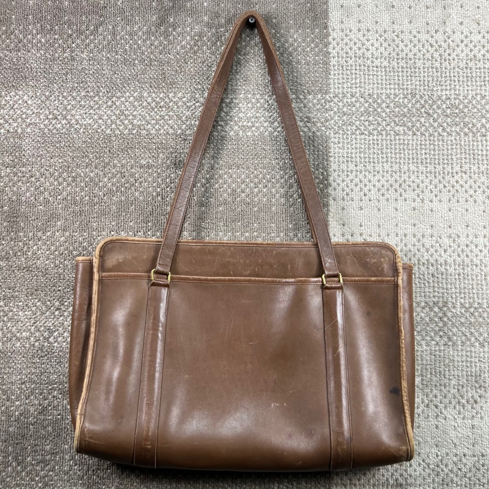 Vintage Coach Brown Leather Tote Bag Briefcase Made in USA 63158806 - Picture 2 of 9